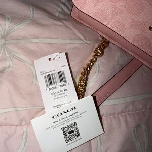 Coach Powder Pink Shoulder Bag with Gold Chain